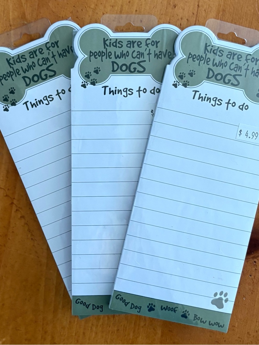 Kids are for people who can’t have dogs Thing To Do Notepad, Set of 3, Brand New